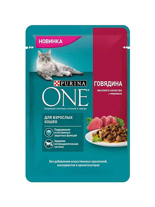 Корм для кошек Purina ONE говядина и морковь (75г) 495x660 Корм для кошек Purina ONE говядина и морковь (75г) 495x660 в Материке