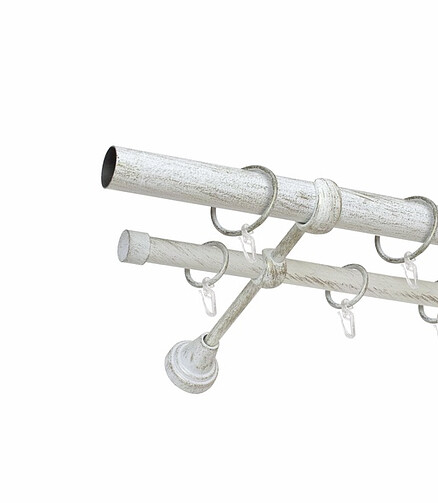 Карниз метал. СМ-3352 2р d25 200см гладк./бел.зол. 438x503 в Материке