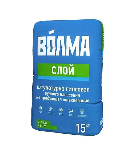 Штукатурка Волма Слой гипсовая, 15кг 438x503 в Материке