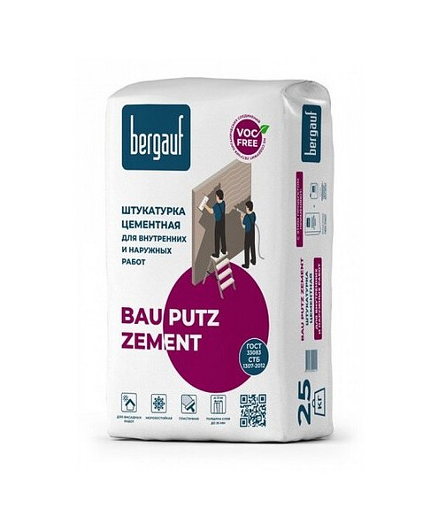 Штукатурка Bergauf Bau Putz Zement цементная, 25кг 495x660 Штукатурка Bergauf Bau Putz Zement цементная, 25кг 495x660 в Материке