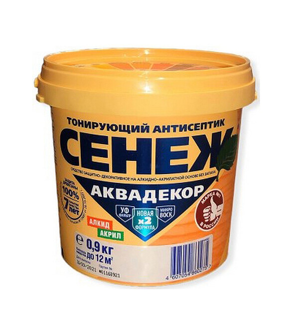 Антисептик Сенеж АКВАДЕКОР 103 сосна, 0,9 кг 586x674 в Материке