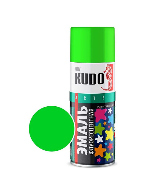 Эмаль аэроз. KUDO флуоресцентная зеленая, 520мл 495x660 Эмаль аэроз. KUDO флуоресцентная зеленая, 520мл 495x660 в Материке