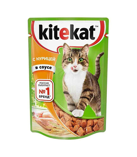 Корм для кошек KITEKAT курица, соус (85г) 438x503 в Материке