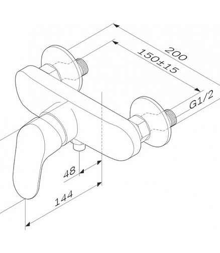 Смеситель LIKE F8020016 (32 / 00) (для душа) 438x503 в Материке - Вариант 2