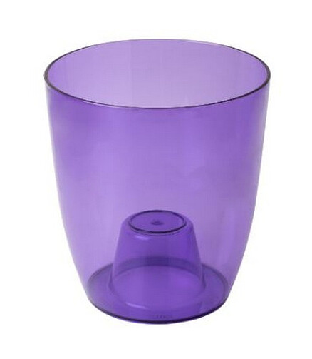 Ваза для орхидей OptimPlast круглая (14,5x16,2см) пластик пр.-фиолетовый Т25107 438x503 в Материке