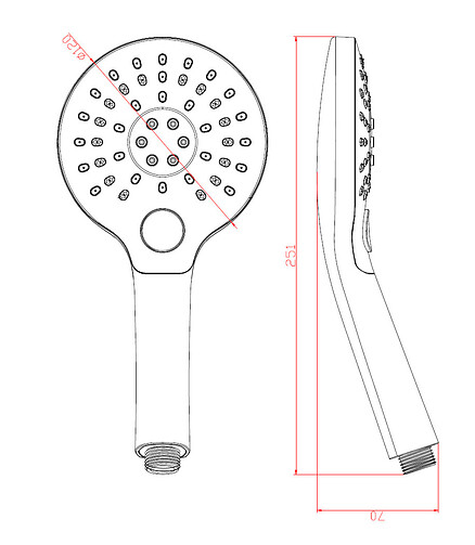Лейка для душа ESKO SPL1103 d120мм 3 функции форсунки Self-Clean Device 438x503 в Материке - Вариант 2