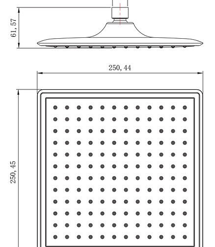 Лейка для душа LM8036C, 250х250мм 438x503 в Материке - Вариант 2