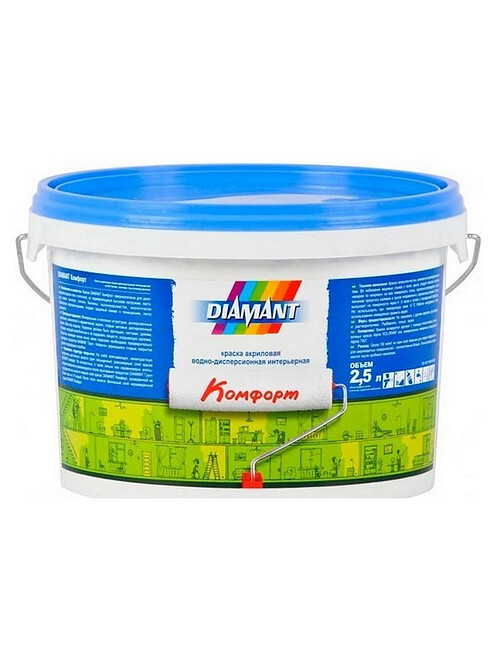 Краска DIAMANT Комфорт, 2,5л 495x660 Краска DIAMANT Комфорт, 2,5л 495x660 в Материке