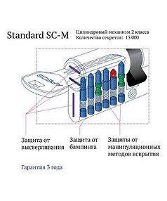 Механизм цилиндр. APECS SM-100(35/65)-G, золото (ключ/ключ)