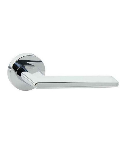Ручка дверная LOCKIT КОМЕТА на кругл.розетке, PC/White (уп=2шт) 438x503 в Материке
