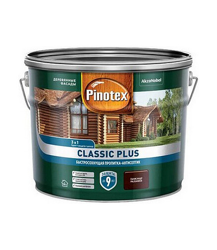 Пропитка-антисептик Pinotex Classic Plus 3 в 1 Палисандр, 9л 438x503 в Материке