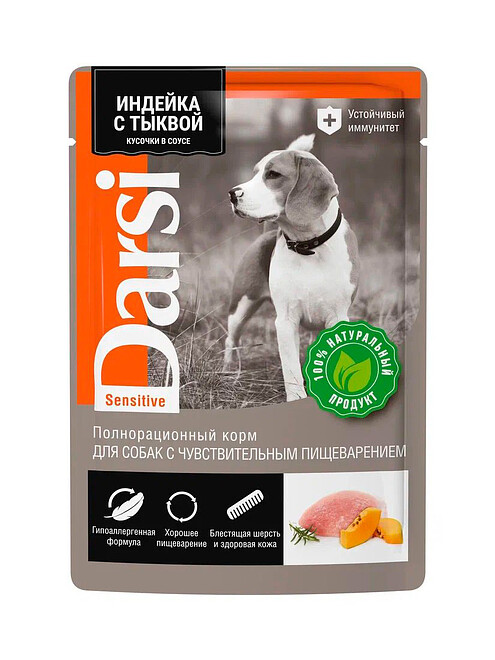 Корм для собак Darsi Sensitive индейка, тыква (85г) 495x660 Корм для собак Darsi Sensitive индейка, тыква (85г) 495x660 в Материке