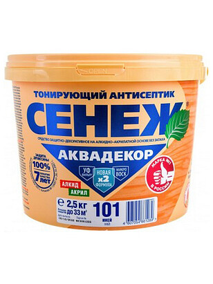 Антисептик Сенеж АКВАДЕКОР 101 иней, 2,5кг 238x286 в Материке