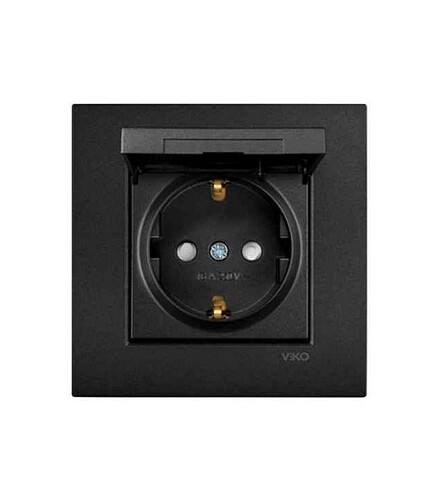 Розетка Viko NOVELLA 92105512 1мест. с/з с крышкой черный 438x503 в Материке