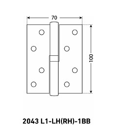 Петля дверная разъемная правая Аллюр 2043-L1-RH-1BB-BP (уп=2шт)