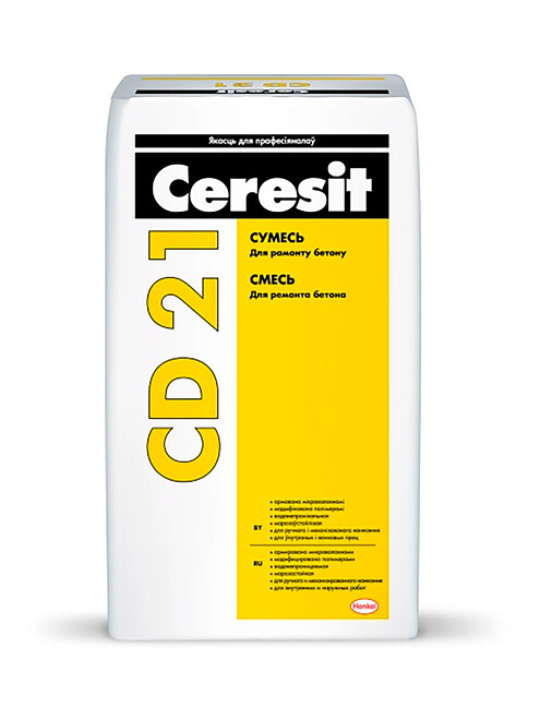 Смесь Ceresit CD 21 для ремонта бетона, 25кг 495x660 Смесь Ceresit CD 21 для ремонта бетона, 25кг 495x660 в Материке