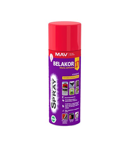 Эмаль BELAKOR17 аэроз. алкид. RAL1023 глянцевая, 520мл 438x503 в Материке