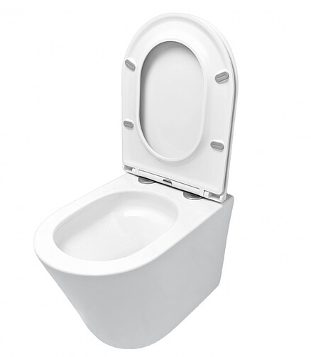 Унитаз WISLA подвесной безободковый ТОРНАДО с сиденьем DUROPLAST Slim S-Close 438x503 в Материке - Вариант 3