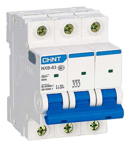 Выключатель автоматический CHINT NXB-63S 3P 25А 438x503 в Материке