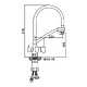 Смеситель KK4855U-12 (для кухни) гибкий излив, две воды, графит