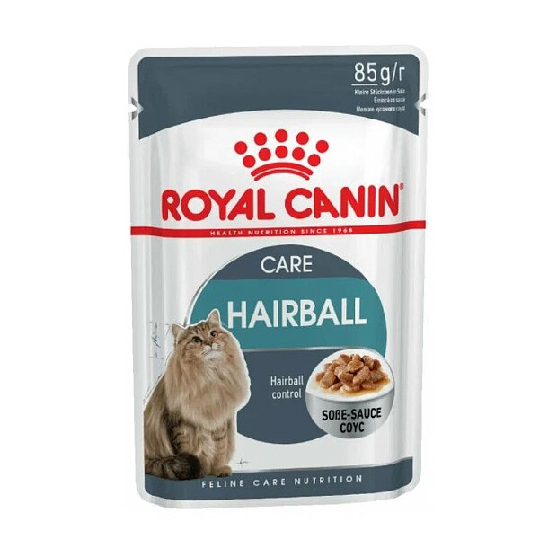 Корм для кошек кусочки в соусе для выведения шерсти Hairball Care (85г) Royal