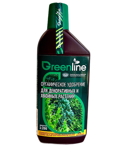 Удобрение для декоративных и хвойных растений Greenline органическое (485мл) 438x503 в Материке
