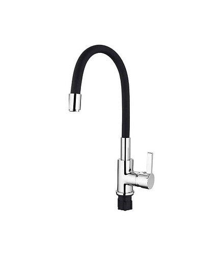 Смеситель CORAL CL 519 B (для кухни) черный, гибкий излив 438x503 в Материке