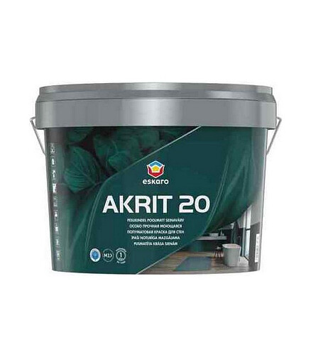 Краска Eskaro Akrit-20 полуматовая, 2,85л 438x503 в Материке