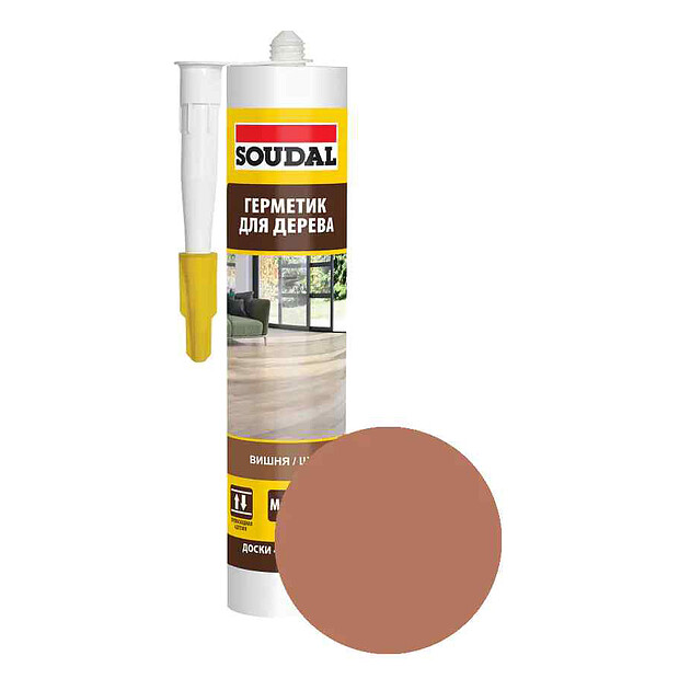 Герметик SOUDAL д/паркета вишня 280мл 620x620 в Материке