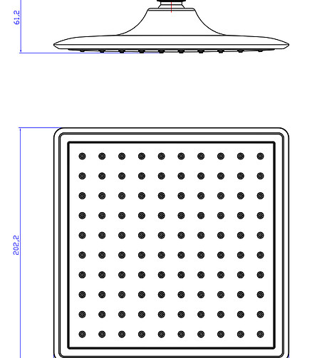 Лейка для душа LM8035C, 200х200мм 438x503 в Материке - Вариант 2