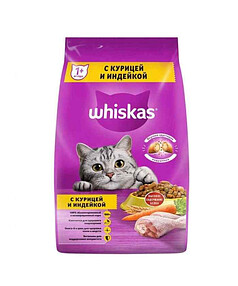 Корм для кошек WHISKAS Подушечки паштет курица, индейка (1,9кг)