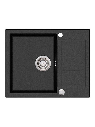 Мойка TESA SQT102-601AW 620x500мм гранит-черный металлик с вып.полуавтомат 238x286 в Материке