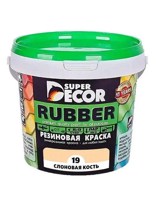 Краска резиновая SUPER DECOR №19 Слоновая кость, 1кг 495x660 Краска резиновая SUPER DECOR №19 Слоновая кость, 1кг 495x660 в Материке