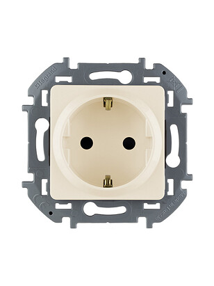 Розетка Legrand INSPIRIA 673731 1мест. с/з шторки сл.кость 238x286 в Материке