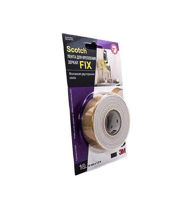 Лента монтажная 3М для зеркал 4496W-1915-P Scotch FIX 19ммх1,5м 586x674 Лента монтажная 3М для зеркал 4496W-1915-P Scotch FIX 19ммх1,5м 586x674 в Материке