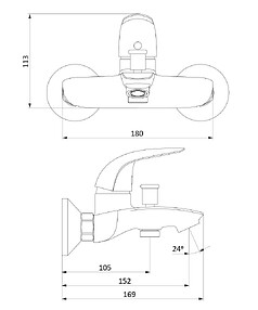 Смеситель PALACE BIT 311000000 (для ванны, короткий излив) без душ.комплекта