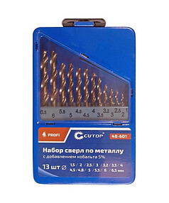 Набор сверл по нерж. CUTOP HSS-Co 48-601 13шт/уп.