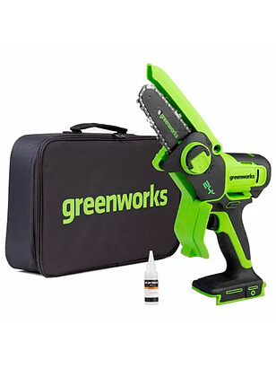 Пила цепная мини без аккум. GREENWORKS G24MCS10 24В 10см 238x286 в Материке