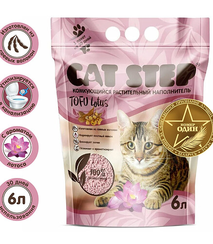 Наполнитель растительный соевый Cat Step Tofu Lotus (6л) 438x503 в Материке - Вариант 2