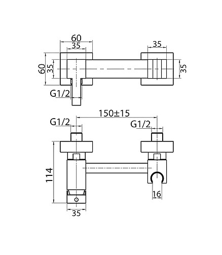 Смеситель GANZER GZ12201-C SET (для биде) с душ.комплектом, ЧЕРНЫЙ 438x503 в Материке - Вариант 3