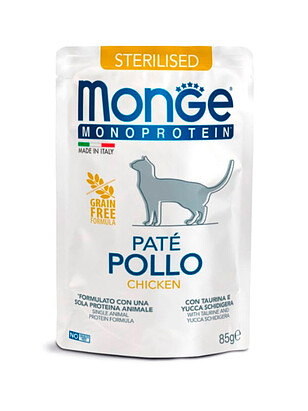 Корм для кошек Monge Cat Monoprotein Sterilised курица (85г) 238x286 в Материке