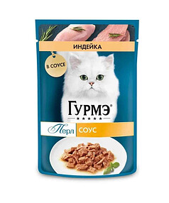 Корм для взрослых кошек GOURMET PERLE индейка соус (75г)