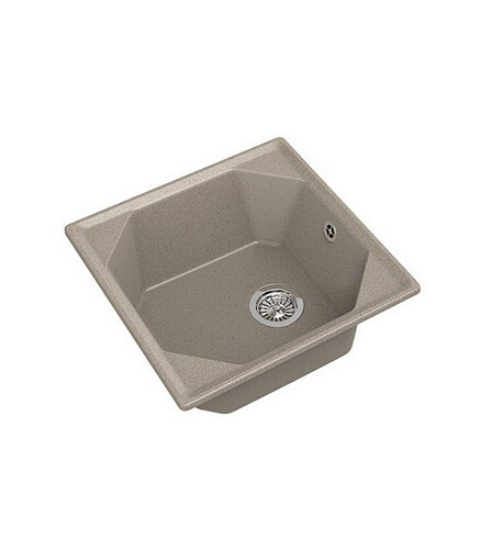Мойка GRANFEST GF-U-500 500x500мм иск.мрамор-песочный (сифон в комплекте) 438x503 в Материке