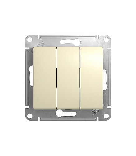 Выключатель SE GLOSSA GSL000231 3кл. беж. 438x503 в Материке