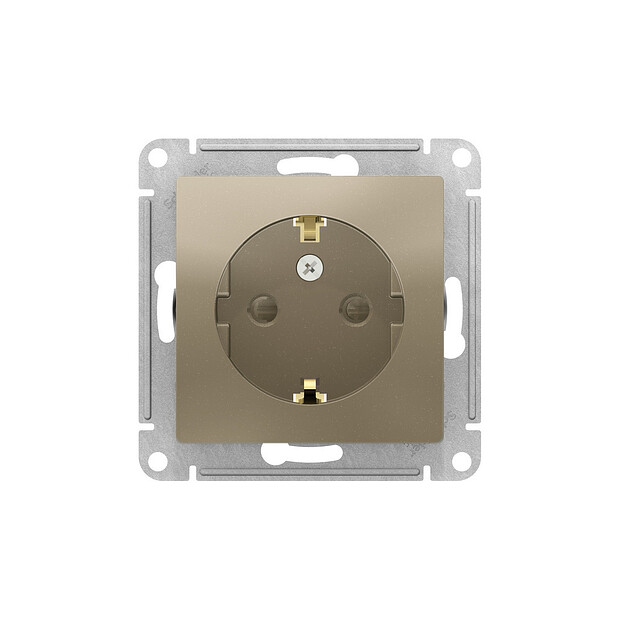 Розетка SE ATLAS Design ATN000545 1мест. с/з шторки шампань