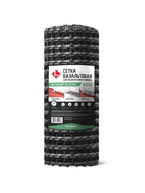 Сетка базальтовая для кладки LIHTAR ECO; рулон 0,37х25м; яч.25х25 495x660 Сетка базальтовая для кладки LIHTAR ECO; рулон 0,37х25м; яч.25х25 495x660 в Материке
