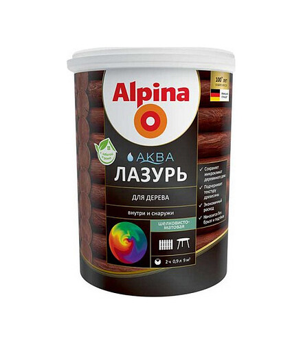 Лазурь Alpina АКВА для дерева Тик, 0,9л 438x503 в Материке