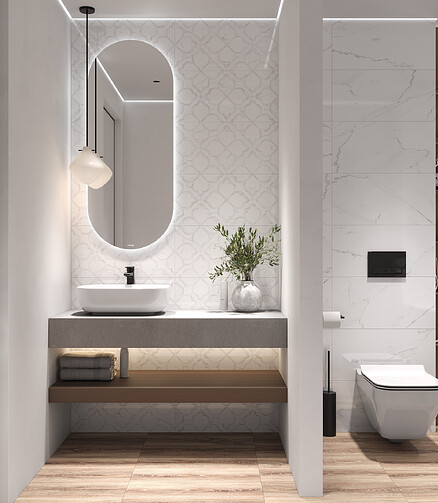 Плитка Cersanit CARINA 29,8х59,8см 1,425м2 цвет белый 438x503 в Материке