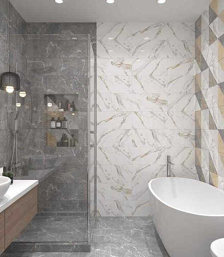 Плитка Beryoza Ceramica CAPELLA 25х50см 1,375м2 цвет серый 438x503 в Материке