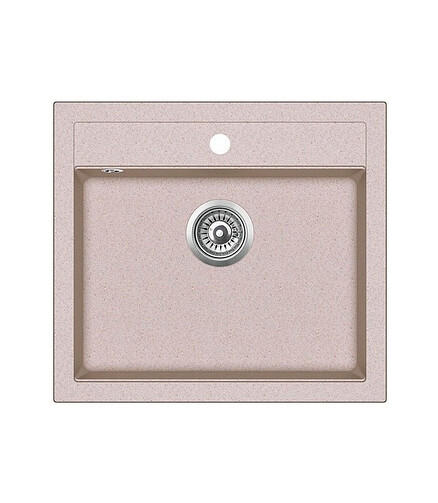 Мойка QUADRO SQQ100-110W 565x510мм гранит-бежевый с выпуском 438x503 в Материке